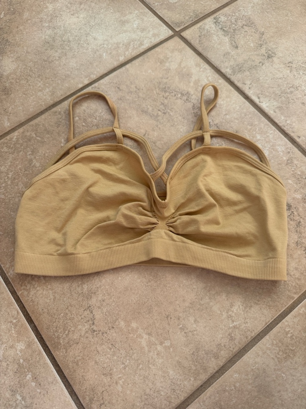 Everyday Lightweight Ruched Bralette — Tan